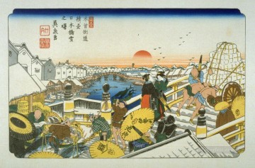 nihonbashi pl 1 de una edición facsímil de sesenta y nueve estaciones de la autopista kiso Keisai Eisen Ukiyoye Pinturas al óleo